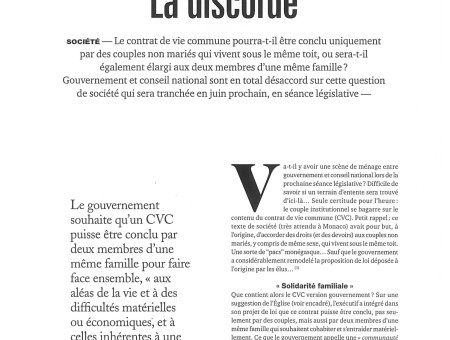 Contrat de vie commune. La Discorde.