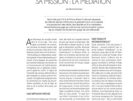 "Anne EASTWOOD, sa mission : la médiation"